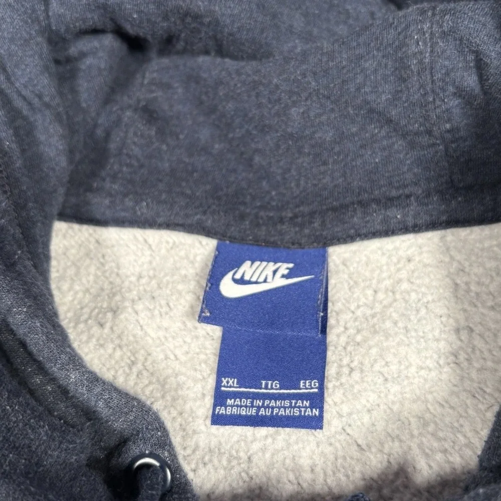 Nike Sportswear Club Fleece Hoodie Sweatshirt Mens 2XL Pullover Blue Embroidered